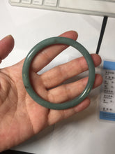 Load image into Gallery viewer, 59mm Certified Type A 100% Natural light green/blue/brown slim round cut Guatemala Jadeite bangle AA56-5836
