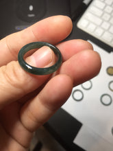 Load image into Gallery viewer, 17.9mm 7 3/4 100% natural type A icy watery green/blue Guatemala jadeite jade band ring group  BP76
