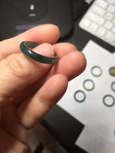 Load image into Gallery viewer, 17.9mm 7 3/4 100% natural type A icy watery green/blue Guatemala jadeite jade band ring group  BP76
