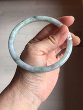 Load image into Gallery viewer, 65mm Certified type A 100% Natural light Green purple white round cut Jadeite bangle PB306-0164
