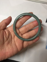 Load image into Gallery viewer, 59mm Certified Type A 100% Natural light green/blue/brown slim round cut Guatemala Jadeite bangle AA56-5836
