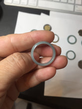 Load image into Gallery viewer, 17.9mm 7 3/4 100% natural type A icy watery green/blue Guatemala jadeite jade band ring group  BP76

