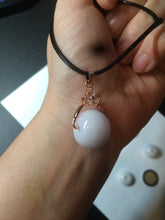 Load image into Gallery viewer, Type A 100% Natural white/light purple drum shape Jadeite Jade bead/pendant BF95
