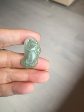 Load image into Gallery viewer, 100% natural type A icy watery jadeite green/yellow/white 3D PiXiu(貔貅) Feng Shui Wealth Attractor with Wealth Pool pendant group necklace PD8
