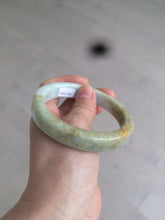 Load image into Gallery viewer, 59.5mm certified Type A 100% Natural light green/brown square Jadeite Jade bangle R101-1758
