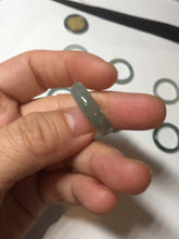 Load image into Gallery viewer, 17.7mm 7 1/2 100% natural type A icy watery green/blue icy watery Guatemala jadeite jade band ring group BP77
