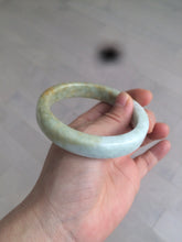 Load image into Gallery viewer, 59.5mm certified Type A 100% Natural light green/brown square Jadeite Jade bangle R101-1758
