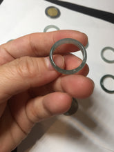 Load image into Gallery viewer, 17.7mm 7 1/2 100% natural type A icy watery green/blue icy watery Guatemala jadeite jade band ring group BP77
