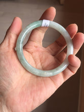 Load image into Gallery viewer, 57.5mm certified 100% natural Type A light green white round cut jadeite jade bangle PE11-3843
