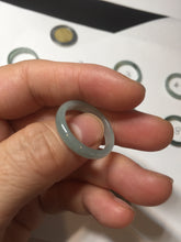 Load image into Gallery viewer, 17.7mm 7 1/2 100% natural type A icy watery green/blue icy watery Guatemala jadeite jade band ring group BP77
