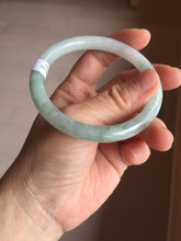 Load image into Gallery viewer, 57.5mm certified 100% natural Type A light green white round cut jadeite jade bangle PE11-3843
