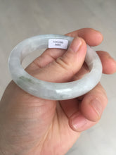 Load image into Gallery viewer, 46mm Certified Type A 100% Natural icy watery light green white clear Jadeite Jade bangle BS88-6685
