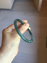 Load image into Gallery viewer, 59.8mm Certified Type A 100% Natural light green/blue/gray Guatemala slim round cut Jadeite bangle PJ16-9684
