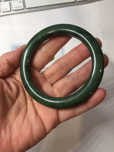 Load image into Gallery viewer, 57.5mm Certified 100% Natural Deep Pine Green/Black "Serene Ember Forest" Nephrite (red-skin nephrite 红皮碧玉) Bangle HT168-18-3922
