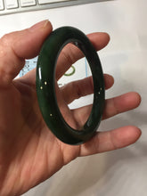 Load image into Gallery viewer, 57.5mm Certified 100% Natural Deep Pine Green/Black "Serene Ember Forest" Nephrite (red-skin nephrite 红皮碧玉) Bangle HT168-18-3922
