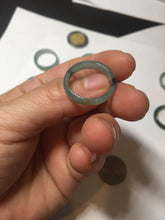 Load image into Gallery viewer, 17.7mm 7 1/2 100% natural type A icy watery green/blue icy watery Guatemala jadeite jade band ring group BP77
