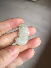 Load image into Gallery viewer, 100% natural type A icy watery jadeite green/yellow/white 3D PiXiu(貔貅) Feng Shui Wealth Attractor with Wealth Pool pendant group necklace PD8
