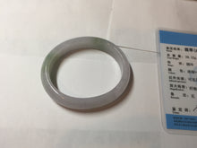 Load image into Gallery viewer, 50mm certified 100% natural Type A icy watery light green purple oval jadeite jade bangle PB208-2840
