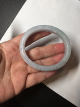Load image into Gallery viewer, 50mm Type A 100% Natural light green/purple oval Jadeite Jade bangle BM70
