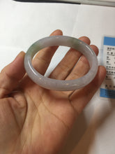 Load image into Gallery viewer, 50mm certified 100% natural Type A icy watery light green purple oval jadeite jade bangle PB208-2840
