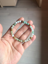 Load image into Gallery viewer, 5.7-6mm size 52-56mm 100% natural type A green/yellow/brown/white jadeite jade beads bracelet PB74
