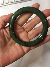 Load image into Gallery viewer, 57.5mm Certified 100% Natural Deep Pine Green/Black "Serene Ember Forest" Nephrite (red-skin nephrite 红皮碧玉) Bangle HT168-18-3922
