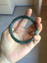 Load image into Gallery viewer, 59.8mm Certified Type A 100% Natural light green/blue/gray Guatemala slim round cut Jadeite bangle PJ16-9684
