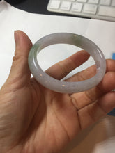 Load image into Gallery viewer, 50mm certified 100% natural Type A icy watery light green purple oval jadeite jade bangle PB208-2840
