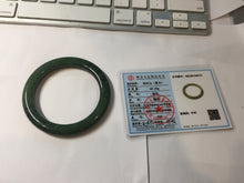Load image into Gallery viewer, 55mm Certified 100% Natural Deep Pine Green/Black "Serene Ember Forest" Nephrite (red-skin nephrite 红皮碧玉)  Bangle HT168-19-6175
