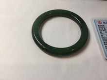 Load image into Gallery viewer, 55mm Certified 100% Natural Deep Pine Green/Black "Serene Ember Forest" Nephrite (red-skin nephrite 红皮碧玉)  Bangle HT168-19-6175
