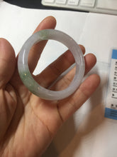 Load image into Gallery viewer, 50mm certified 100% natural Type A icy watery light green purple oval jadeite jade bangle PB208-2840
