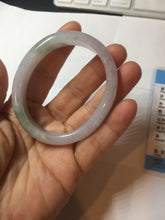 Load image into Gallery viewer, 50mm certified 100% natural Type A icy watery light green purple oval jadeite jade bangle PB208-2840
