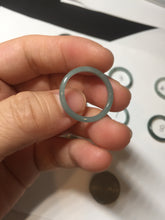 Load image into Gallery viewer, 17.7mm 7 1/2 100% natural type A icy watery green/blue icy watery Guatemala jadeite jade band ring group BP77
