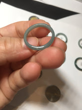 Load image into Gallery viewer, 17.7mm 7 1/2 100% natural type A icy watery green/blue icy watery Guatemala jadeite jade band ring group BP77
