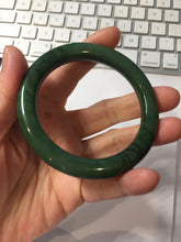 Load image into Gallery viewer, 55mm Certified 100% Natural Deep Pine Green/Black "Serene Ember Forest" Nephrite (red-skin nephrite 红皮碧玉)  Bangle HT168-19-6175
