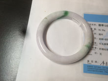 Load image into Gallery viewer, 57mm certified 100% natural sunny green/white/purple jadeite jade bangle AX92-5423
