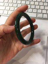 Load image into Gallery viewer, 55mm Certified 100% Natural Deep Pine Green/Black "Serene Ember Forest" Nephrite (red-skin nephrite 红皮碧玉)  Bangle HT168-19-6175
