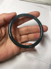 Load image into Gallery viewer, 56.2mm Certified Type A 100% Natura dark blue/green/gray/black Guatemala slim round cut Jadeite bangle PJ106-2076

