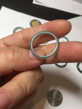 Load image into Gallery viewer, 17.7mm 7 1/2 100% natural type A icy watery green/blue icy watery Guatemala jadeite jade band ring group BP77
