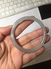 Load image into Gallery viewer, 53.7mm certified 100% Natural icy watery white gray nephrite bangle HN158-9155
