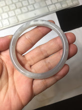 Load image into Gallery viewer, 53.7mm certified 100% Natural icy watery white gray nephrite bangle HN158-9155
