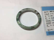 Load image into Gallery viewer, 50.5mm Certified type A 100% Natural sunny green dark green brown with green floating flowers oval Jadeite Jade bangle PD130-6295
