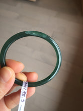 Load image into Gallery viewer, 49.5mm Certified Type A 100% Natural icy watery dark green/blue/gray Guatemala slim flat oval round cut Jadeite bangle PH21-2334
