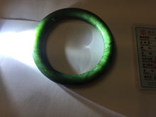 Load image into Gallery viewer, 54.8mm Certified 100% Natural Deep Pine Green/Black "Serene Ember Forest" Nephrite (red-skin nephrite 红皮碧玉) Bangle HT168-20-3847
