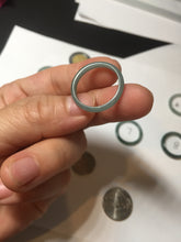 Load image into Gallery viewer, 17.7mm 7 1/2 100% natural type A icy watery green/blue icy watery Guatemala jadeite jade band ring group BP77
