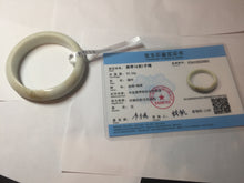 Load image into Gallery viewer, 56.5mm Certified Type A 100% Natural white/ green Jadeite Jade bangle PA4-3501 ($29.99 group)

