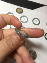 Load image into Gallery viewer, 17.7mm 7 1/2 100% natural type A icy watery green/blue icy watery Guatemala jadeite jade band ring group BP77
