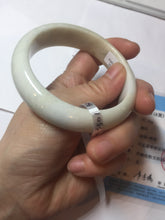 Load image into Gallery viewer, 56.5mm Certified Type A 100% Natural white/ green Jadeite Jade bangle PA4-3501 ($29.99 group)
