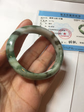 Load image into Gallery viewer, 50.5mm Certified type A 100% Natural sunny green dark green brown with green floating flowers oval Jadeite Jade bangle PD130-6295
