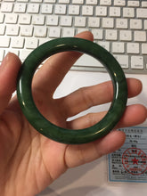 Load image into Gallery viewer, 54.8mm Certified 100% Natural Deep Pine Green/Black "Serene Ember Forest" Nephrite (red-skin nephrite 红皮碧玉) Bangle HT168-20-3847
